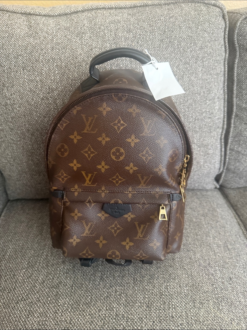 Louis Vuitton Brown Monogram Backpack with Gold Hardware
